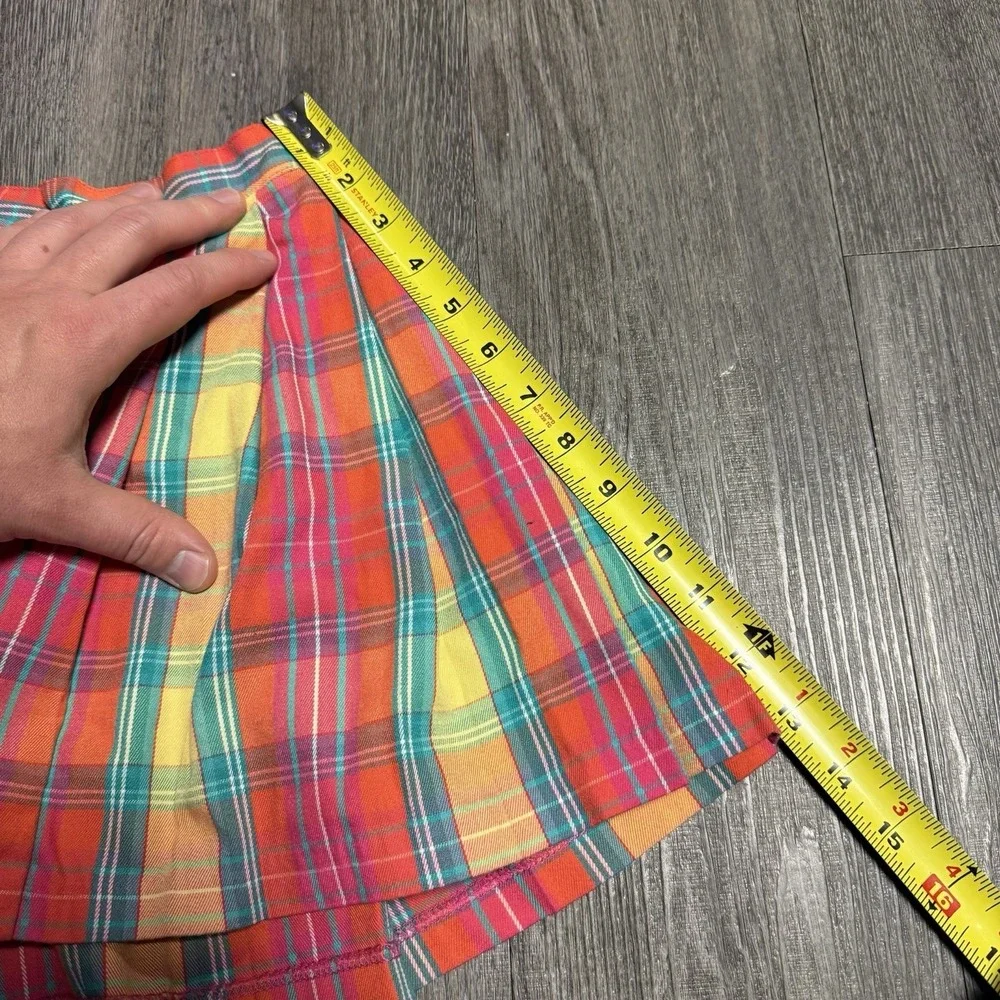 Vintage‎ Gymboree Rainbow Tag Plaid Skirt Girls L Multicolor Pleated